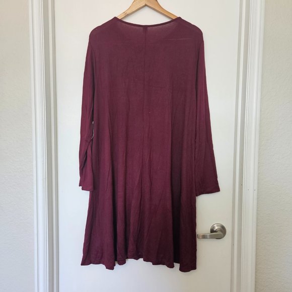 Old Navy NWT swing dress, knit, midi, long sleeve, purple, XXL - Picture 4 of 4